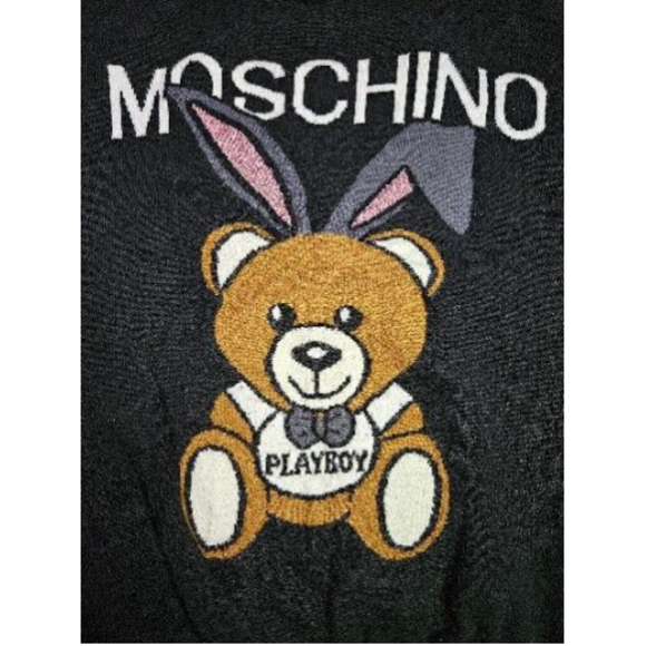 Moschino Playboy Bunny Black Double Sided Sweater Size Small - Picture 3 of 7